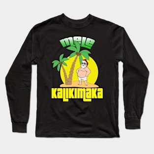 Mele Kalikimaka Christmas Santa Shaka Hawaii Long Sleeve T-Shirt